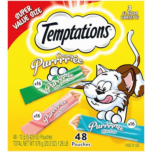Creamy Puree Lickable Cat Treats, 0.42 oz Tubes, 48 Count Y26330