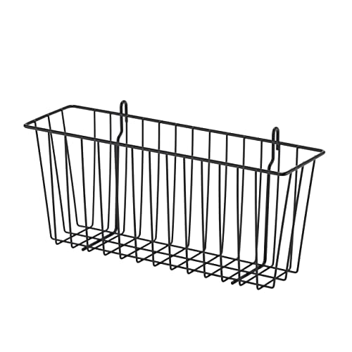 TRINITY EcoStorage 15-Inch Metal Hanging Basket to Use With Shelf Units and Storage Racks for Garage, Kitchen, and Closet Organization, NSF Certified, 10 Pound Capacity, Chrome, 2-Pack