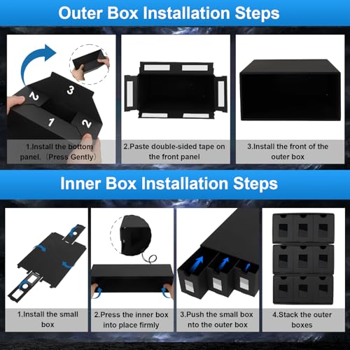 Trading Card Storage Box with 48 Dividers and Labels K306