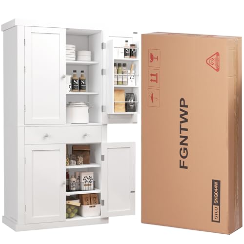 White Pantry Cabinet with 6 Doors and Drawer I8389