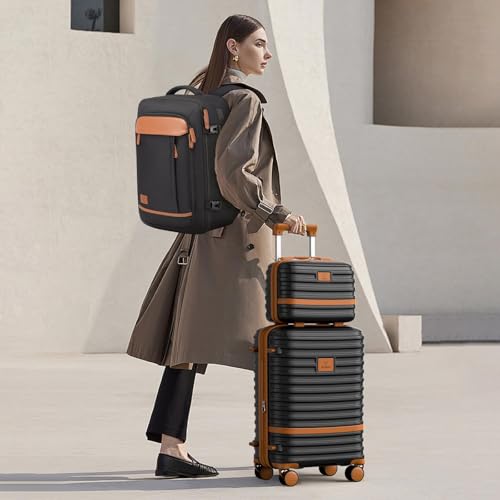 Expandable Carry-On Luggage Set, Lightweight Hard Shell 20 Inch with Spinner Wheels M12570