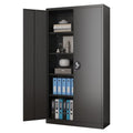 GREATMEET Metal Storage Cabinet with Locking Door and 4 Adjustable Shelves,70.8" H Lockable Steel Storage Cabinet for Home,Office,School Black