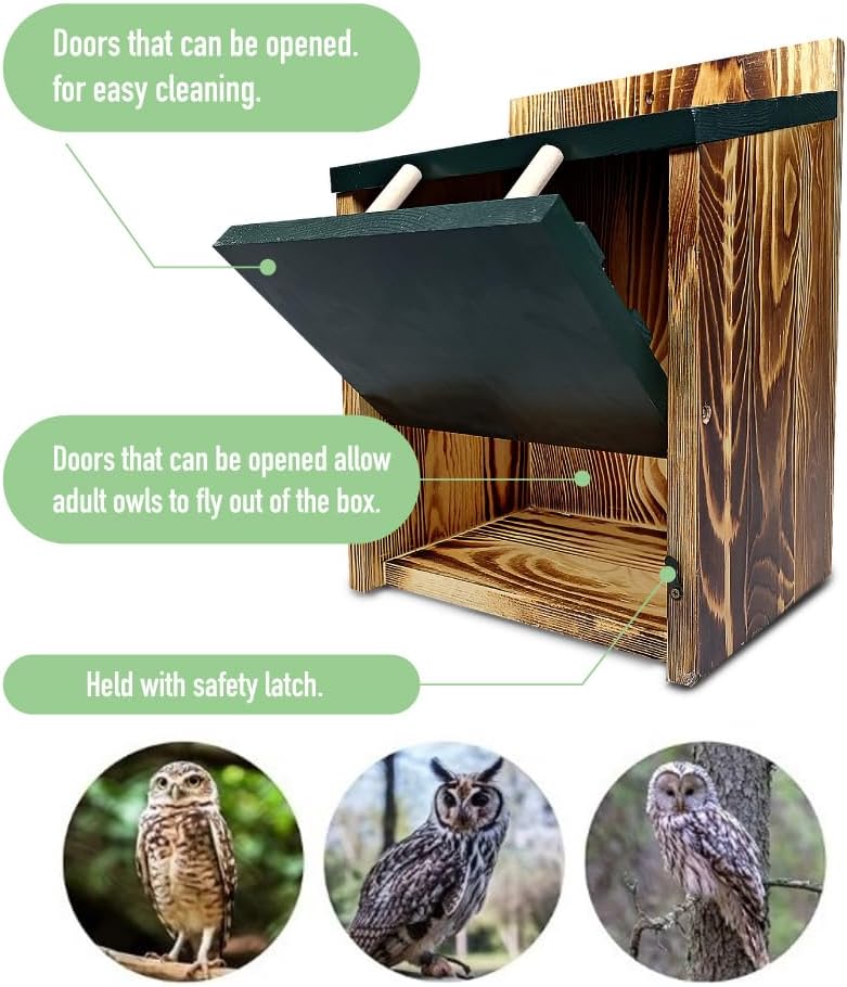 Owl Box for Outside, No Assembly Required, Cedar Wood M11166