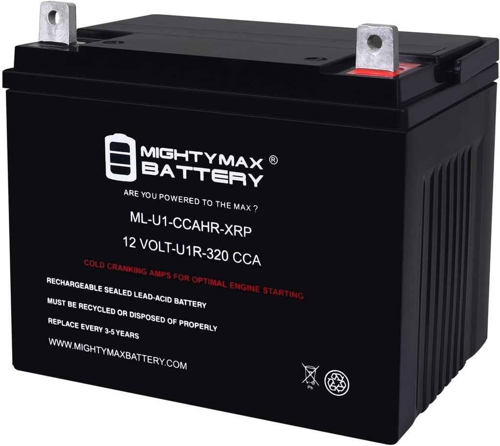 Mighty Max Battery ML-U1-CCAHR-XRP 12V 320CCA Replacement Battery Compatible with Yard Pro GTV16 U1R Lawn Mower and Tractor