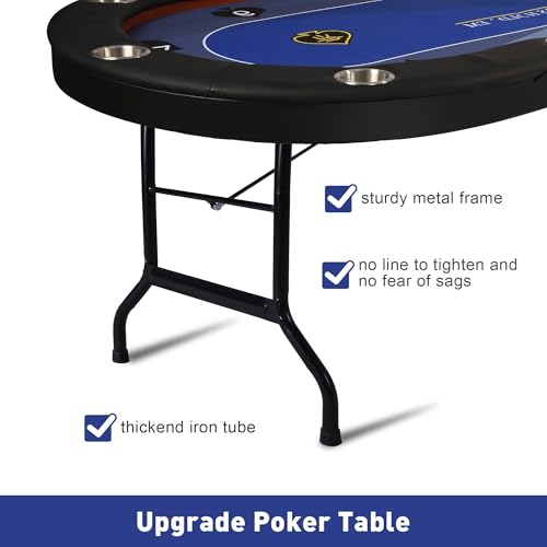 Foldable Blackjack Poker Table with Cup Holders G3690
