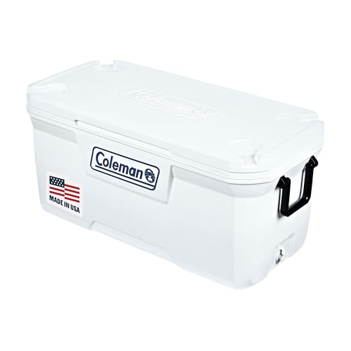 Marine Cooler with Insulated UV Guard Lid, Keeps Ice for 3+ Days, 52qt/100qt/120qt Options J173