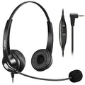 2.5mm Phone Headset with Microphone Noise Cancelling & Volume Controls, Office Telephone Headphone Compatible with Panasonic AT&T VTech RCA Cisco SPA Cordless Landline Phones, Ultra Comfort