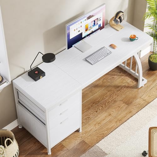 Computer Desk with 3 Drawers, 59-Inch Study Writing Table for Home Office E234