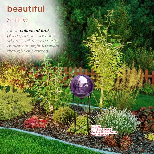 10" Glass Gazing Globe for Indoor/Outdoor Yard Décor, Blue N1145