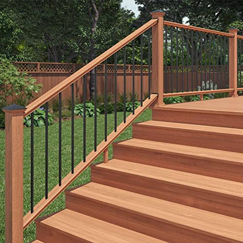 6 ft. Redwood-Tone Stair Rail Kit with Aluminum Balusters V97770