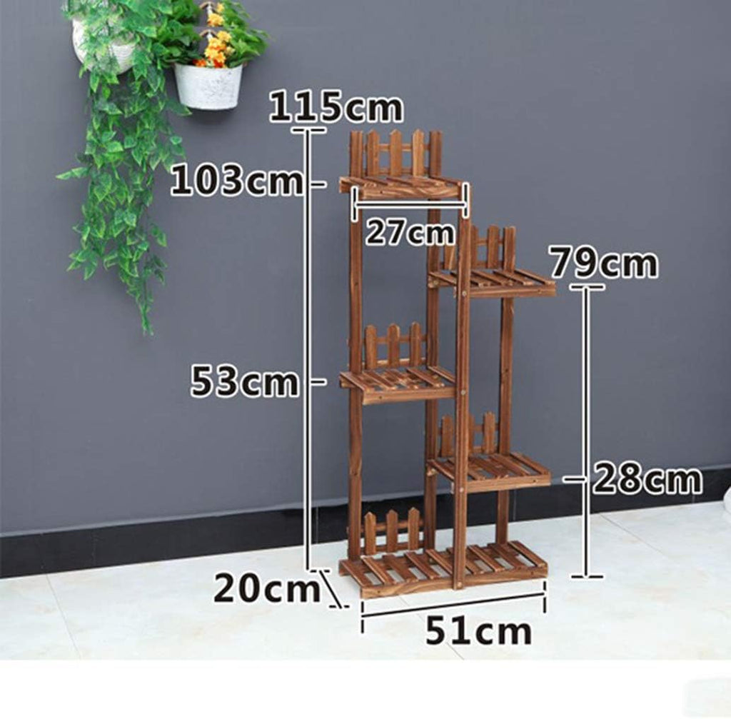 Wooden Multi-Layer Plant Display Stand with Flower Pot Holder H872262