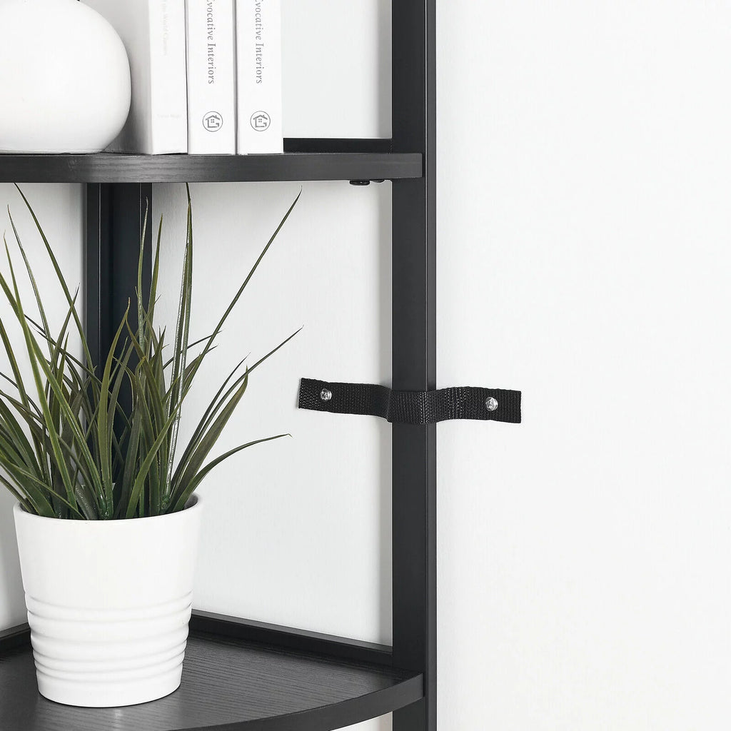 5-Tier Corner Shelf Tall Storage Stand Black K55329