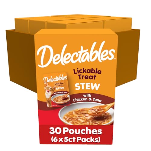 Lickable Wet Cat Treats for Adult & Senior Cats, Variety Pack, 30 Count C7744