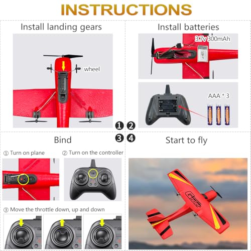 RC Airplane Ready to Fly, 2.4GHz Remote Control Glider for Kids W3947