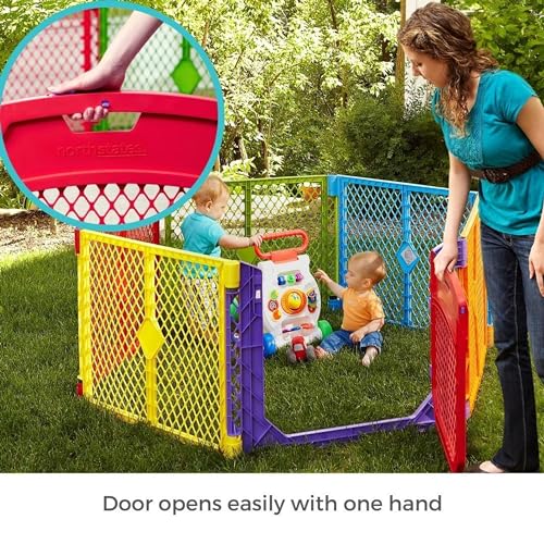 6 Panel Free Standing Play Yard, Indoor or Outdoor Baby Playpen, 26" Tall L806
