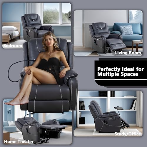 Zero Gravity Electric Recliner with Heat and Massage, Phone Holder, USB Port T74234