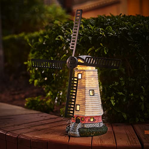 Solar Garden Windmill Lighthouse LED Outdoor Statue K432