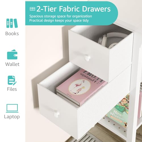 Computer Desk with Fabric Drawers, 40 Inch Reversible Gaming Desk for Small Space Home Office D876