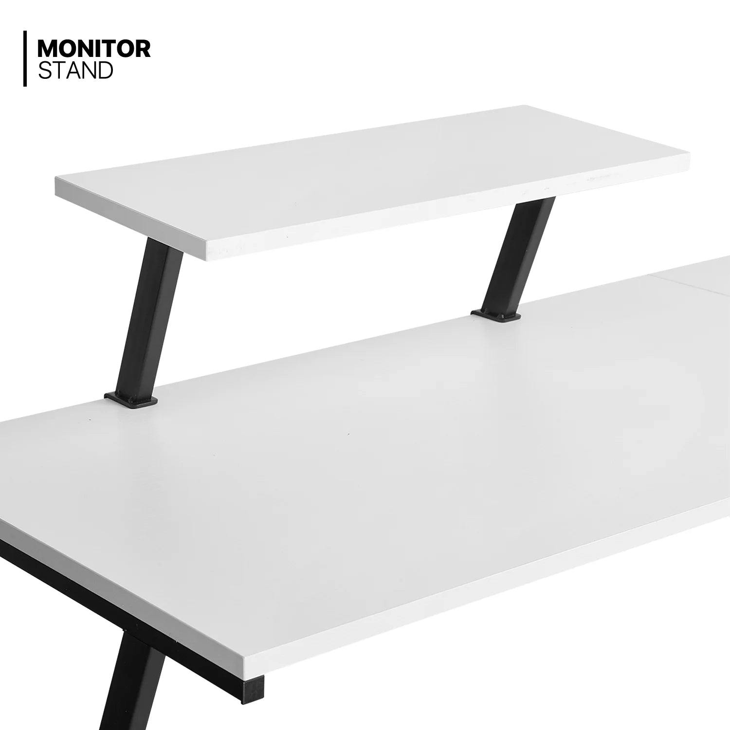 L Shaped Corner Gaming Desk with Monitor Stand for Home Office O60117
