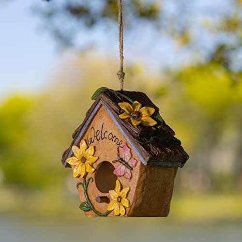 Hand-Painted Hanging Bird House for Outdoor Garden Decor H704642