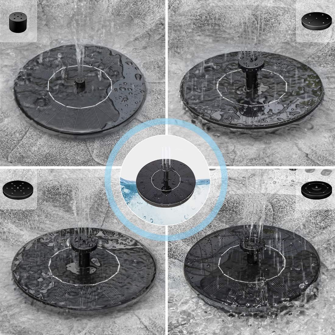 Copper Garden Bird Bath with Solar Powered Fountain D79341