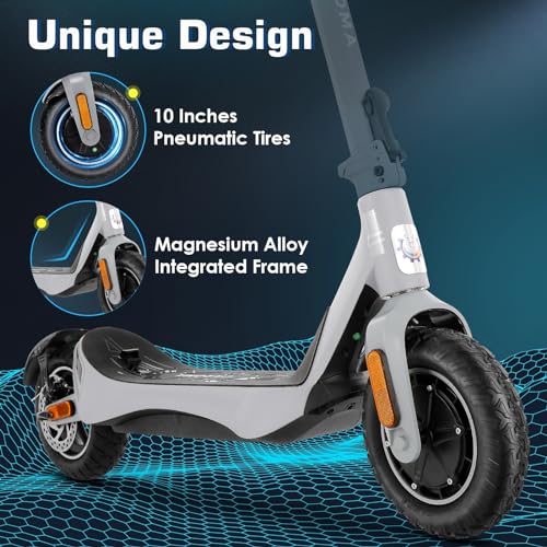 Electric Scooter for Adults, 850W Motor, 30 Miles Range, Folding with Wide Pneumatic Wheel L7670