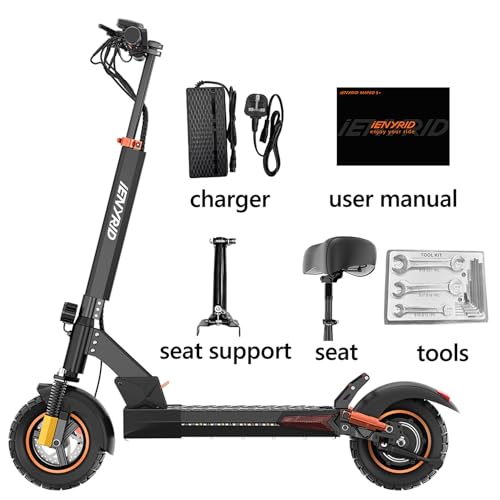 Electric Scooter for Adults with Seat, 10" Off Road Tires, 28-35MPH, Foldable S598796