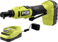 Ryobi One+ HP 18V 1/4" Brushless Cordless Compact Electric Ratchet Kit with 2.0Ah Lithium Battery and Charger, 4-Position Rotating Head, and Up to 460 RPM