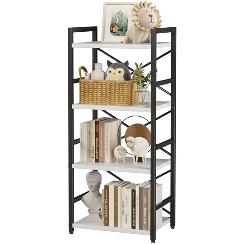 3 Tier Industrial Bookcase, Rustic Etagere Bookshelf for Living Room U5786