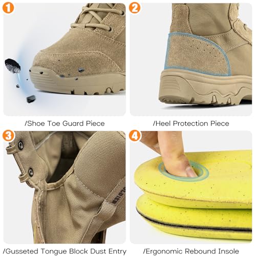 Men's Tactical Hiking Boots Lightweight Comfortable 6 Inches W3780
