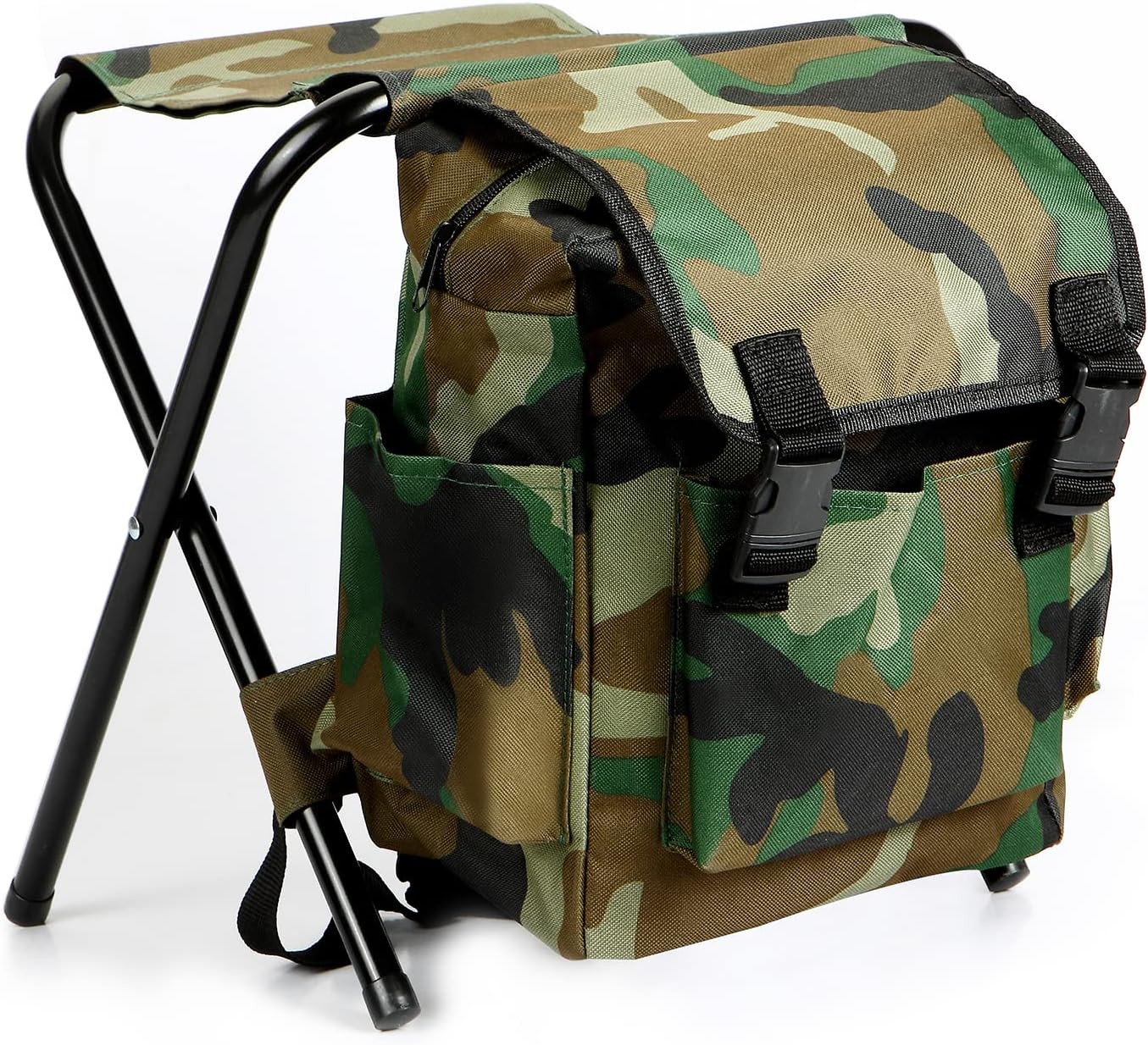 Camping Stool, Portable Folding Stool, Big Capacity Collapsible Lightweight BBQ Fishing Chair with Picnic Bag, Seat for Outdoor, Hiking, Travel, Beach