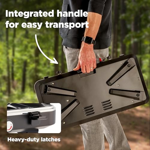 2-in-1 Gas Camping Stove and Griddle with Foldable Legs G762726