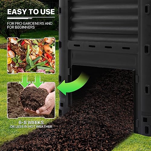 43 Gallon Dual Chamber Compost Tumbler, Outdoor BPA Free X909102