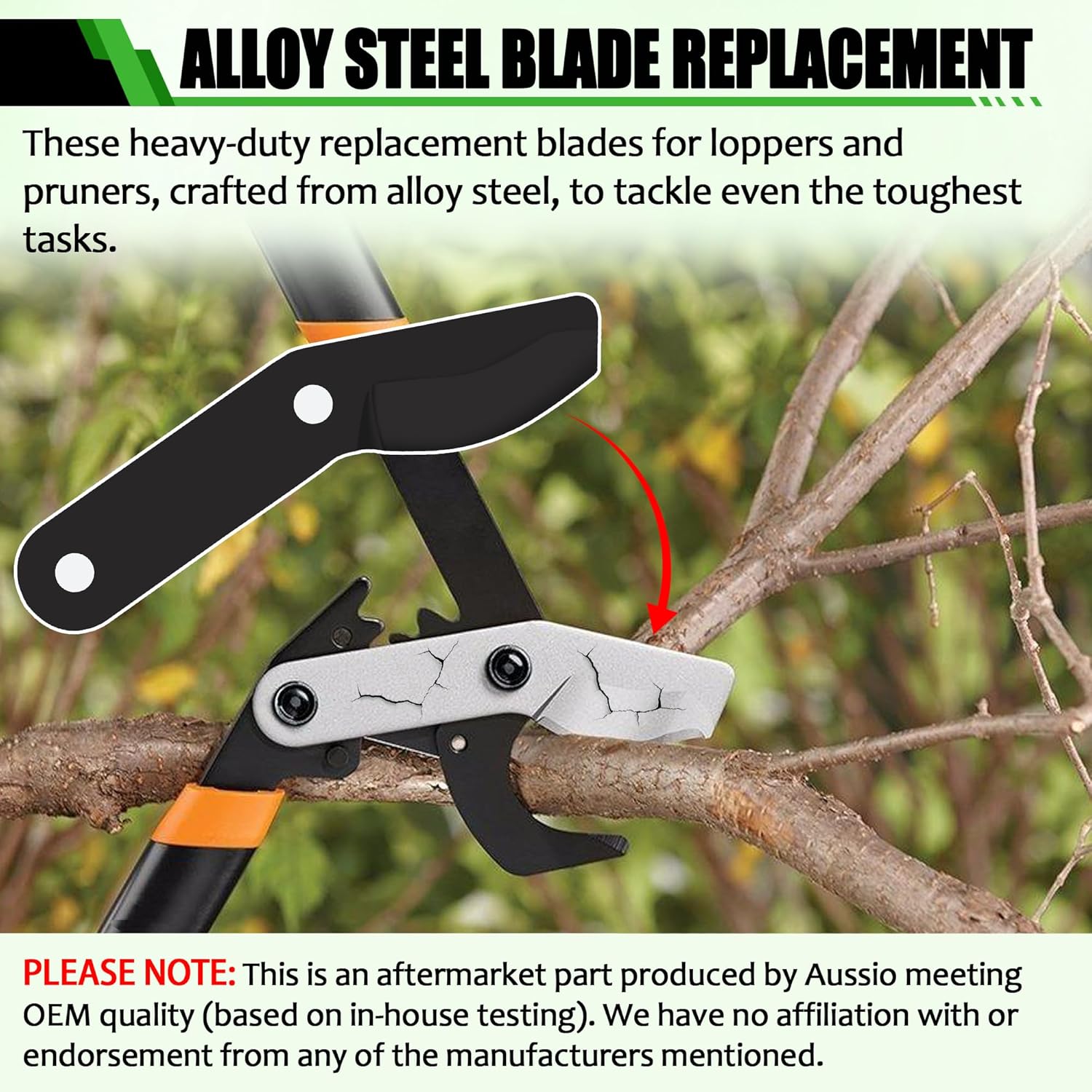 Steel Replacement Blade for Bypass Loppers, 2-Pack V754