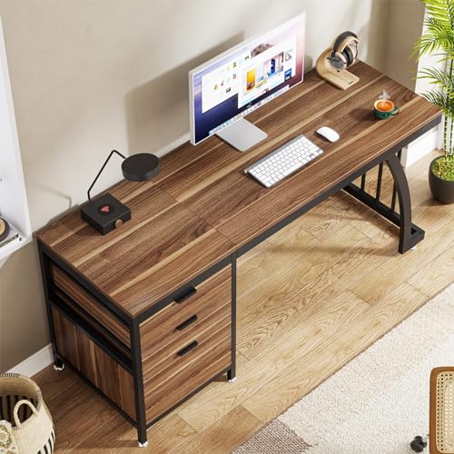 Computer Desk with 3 Drawers, 59-Inch Study Writing Table for Home Office E234