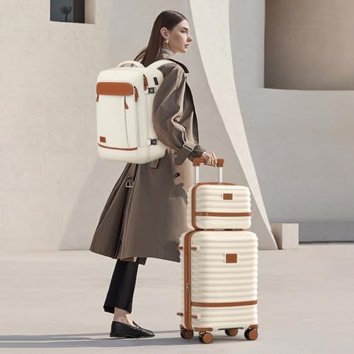 Expandable Carry-On Luggage Set, Lightweight Hard Shell 20 Inch with Spinner Wheels M12570