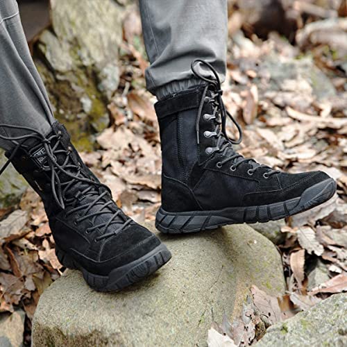 Men's Tactical Boots 8 Inches Lightweight Suede Leather Military Work Boot J951812