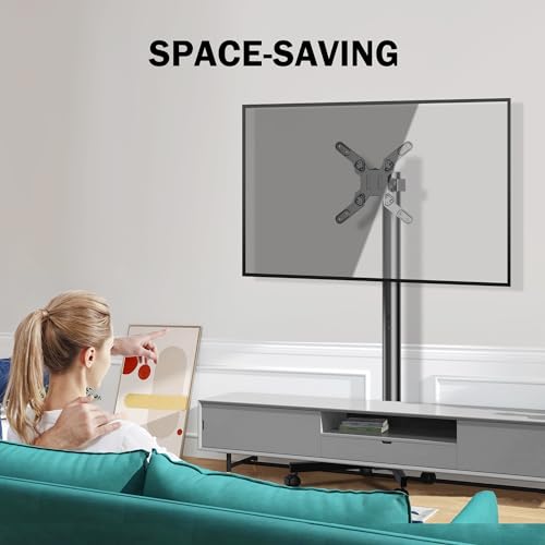 Rolling TV Stand for 13-50" Flat and Curved TVs, Height Adjustable, 30° Tilt C5936