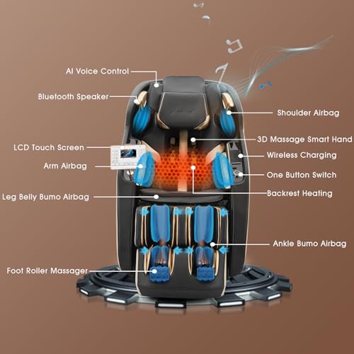 Massage Chair Full Body Zero Gravity Shiatsu Recliner with Heating H23263