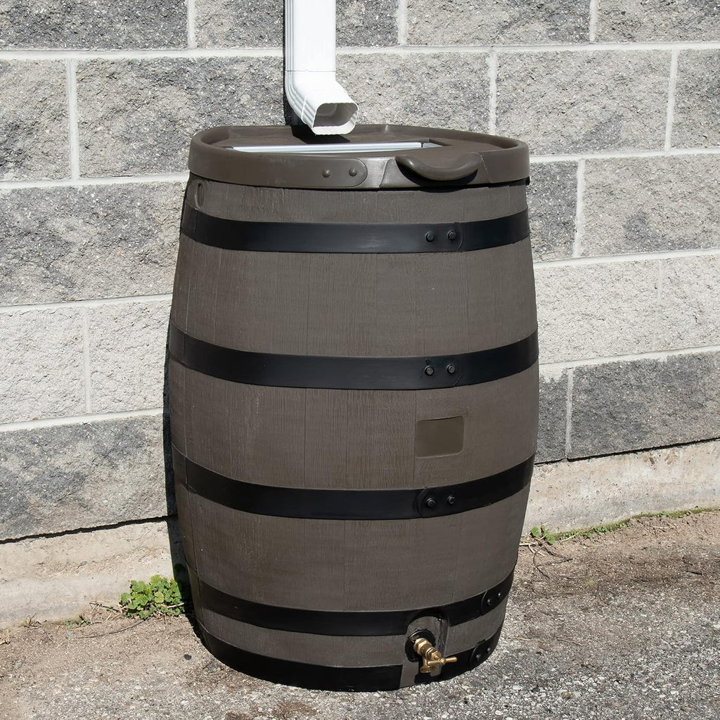 Flat Back Rain Barrel with Removable Lid, 55 Gallon Z265