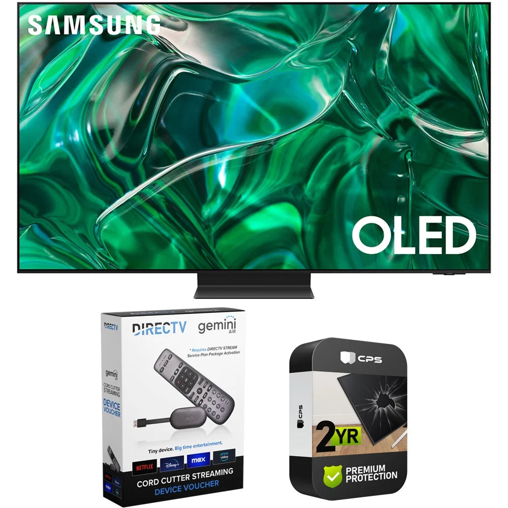 Samsung QN77S95CA 77" HDR Quantum Dot OLED Smart TV Cord Cutting Bundle with DIRECTV Stream Device Quad-Core 4K Android TV Wireless Streaming Media Player and 1 YR CPS Enhanced Protection Pack (2023)