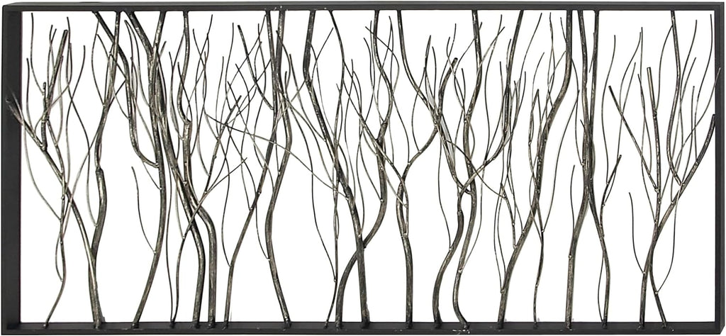 Metal Tree Wall Decor with Black Frame, 48 x 22 Inches O652529