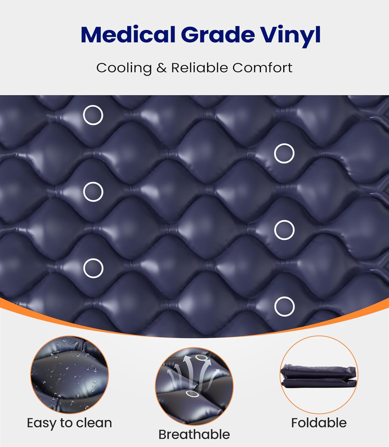 Alternating Air Pressure Mattress Pad with Micro Air Holes, Waterproof for Hospital Beds and Home Use J92714