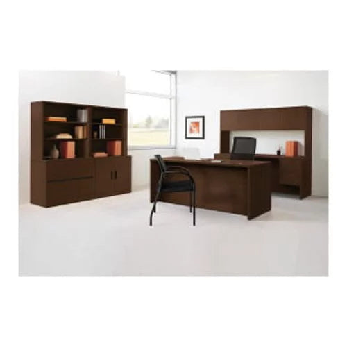2-Drawer 48" x 24" Work Surface with File Drawer, Single Pedestal E618