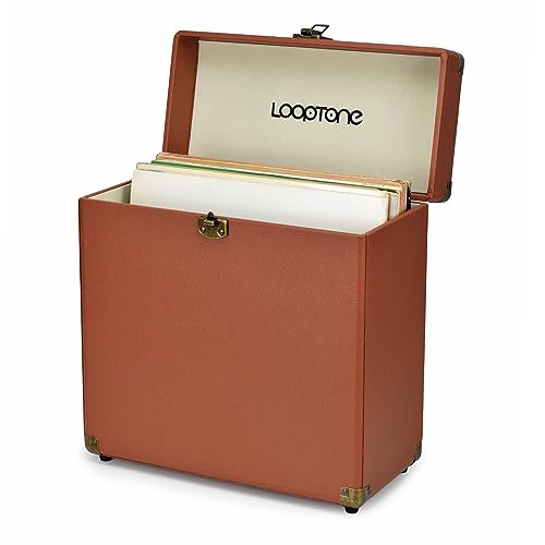 Retro Vinyl Record Storage Carrying Case, Holds 30 Albums Z153