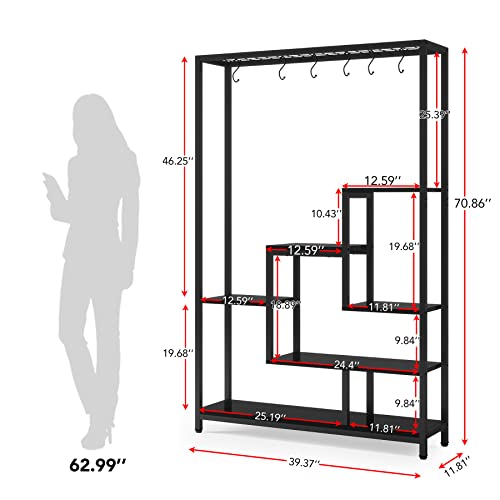 5-Tier Tall Indoor Plant Stand, 70.9" Metal Shelf for Garden, Balcony, Living Room Q44333