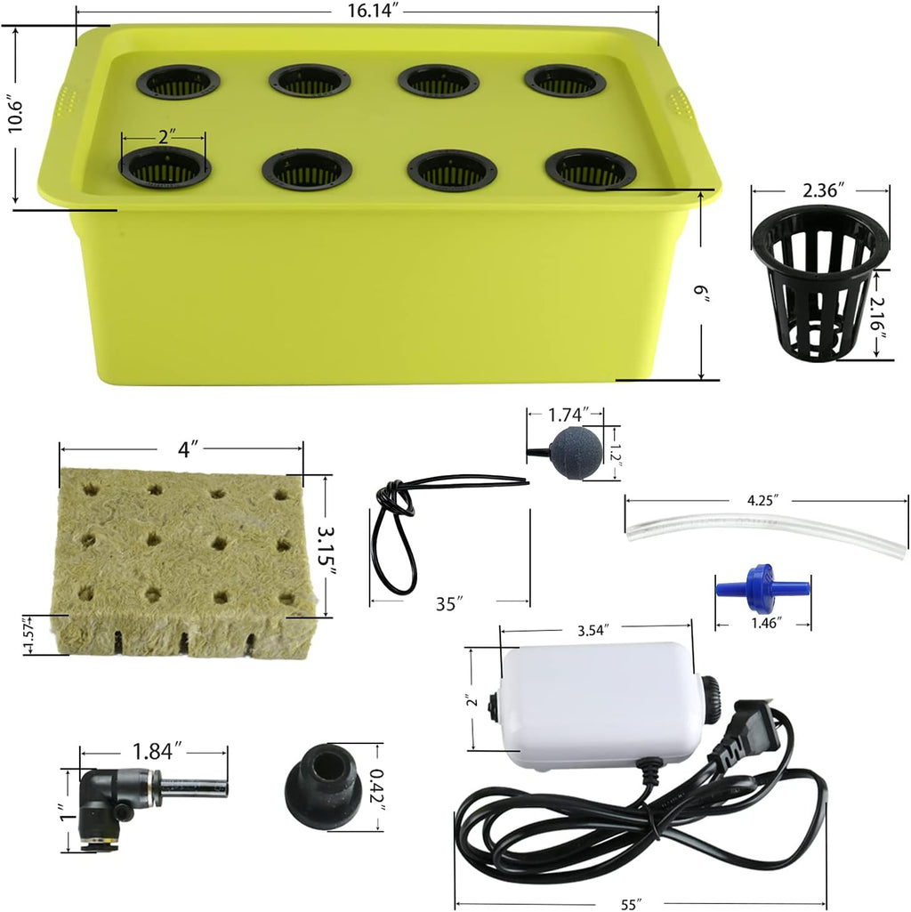 Hydroponic Growing Kit with Air Pump, 6 Plant Sites P558801