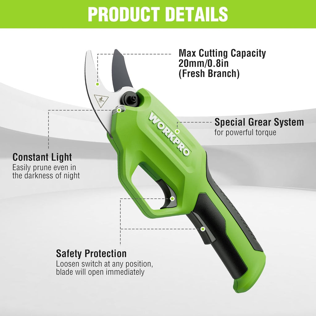 Electric Pruning Shears, Cordless Tree Pruner with Rechargeable Battery L638