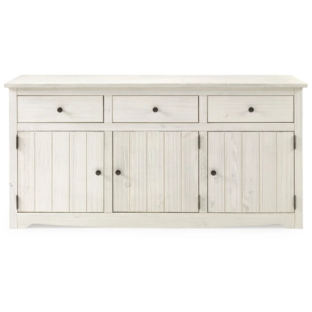White Distressed Wood Buffet Sideboard K52875