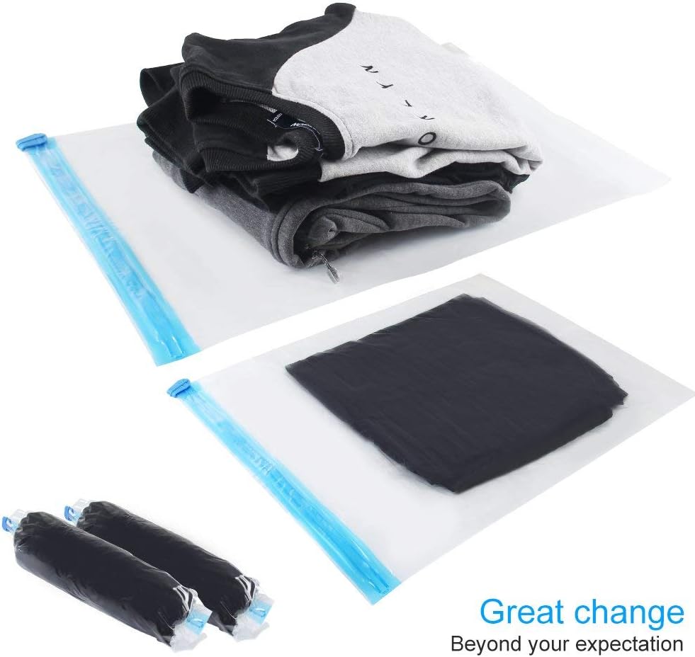 10 Pack Travel Space Saver Bags, Reusable Roll-Up Compression Storage Bags L13797